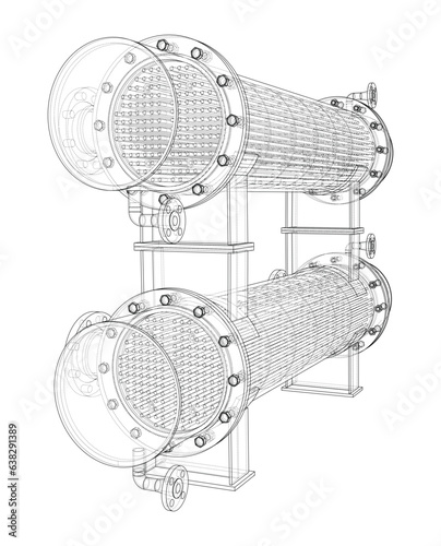 Petroleum Equipment. Vector rendering of 3d