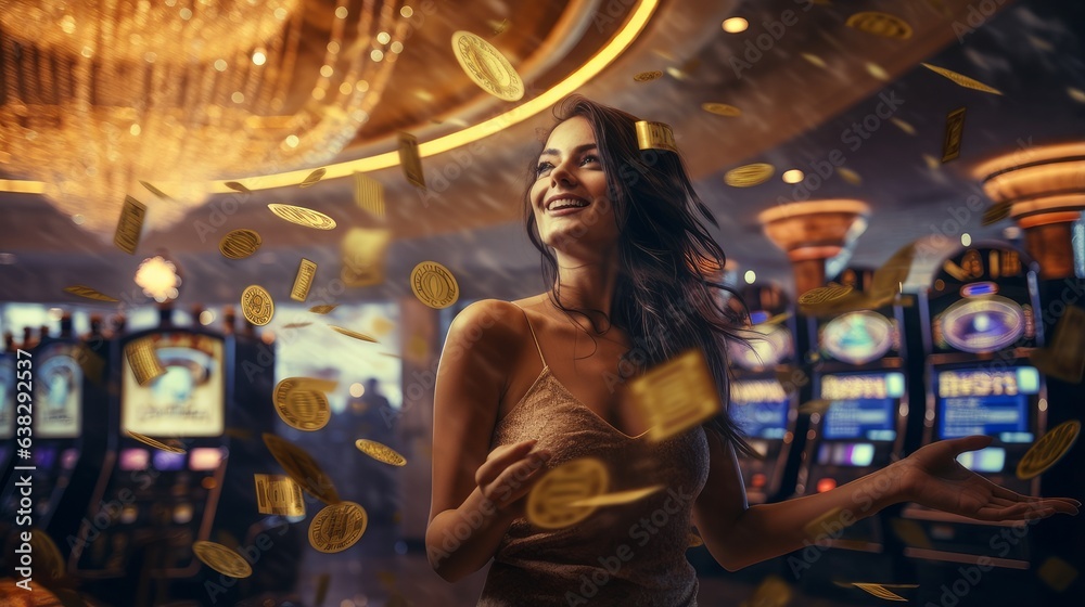 woman playing in the casino