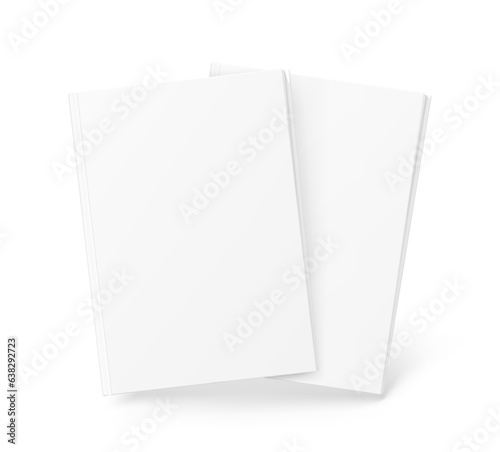 Set of cover books mockup. Vector illustration isolated on white background. It can be used for promo, catalogs, brochures, magazines, etc. Ready for your design. EPS10.
