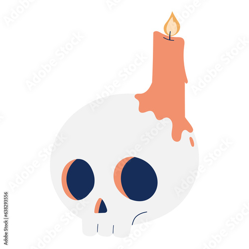 skull with candle illustration