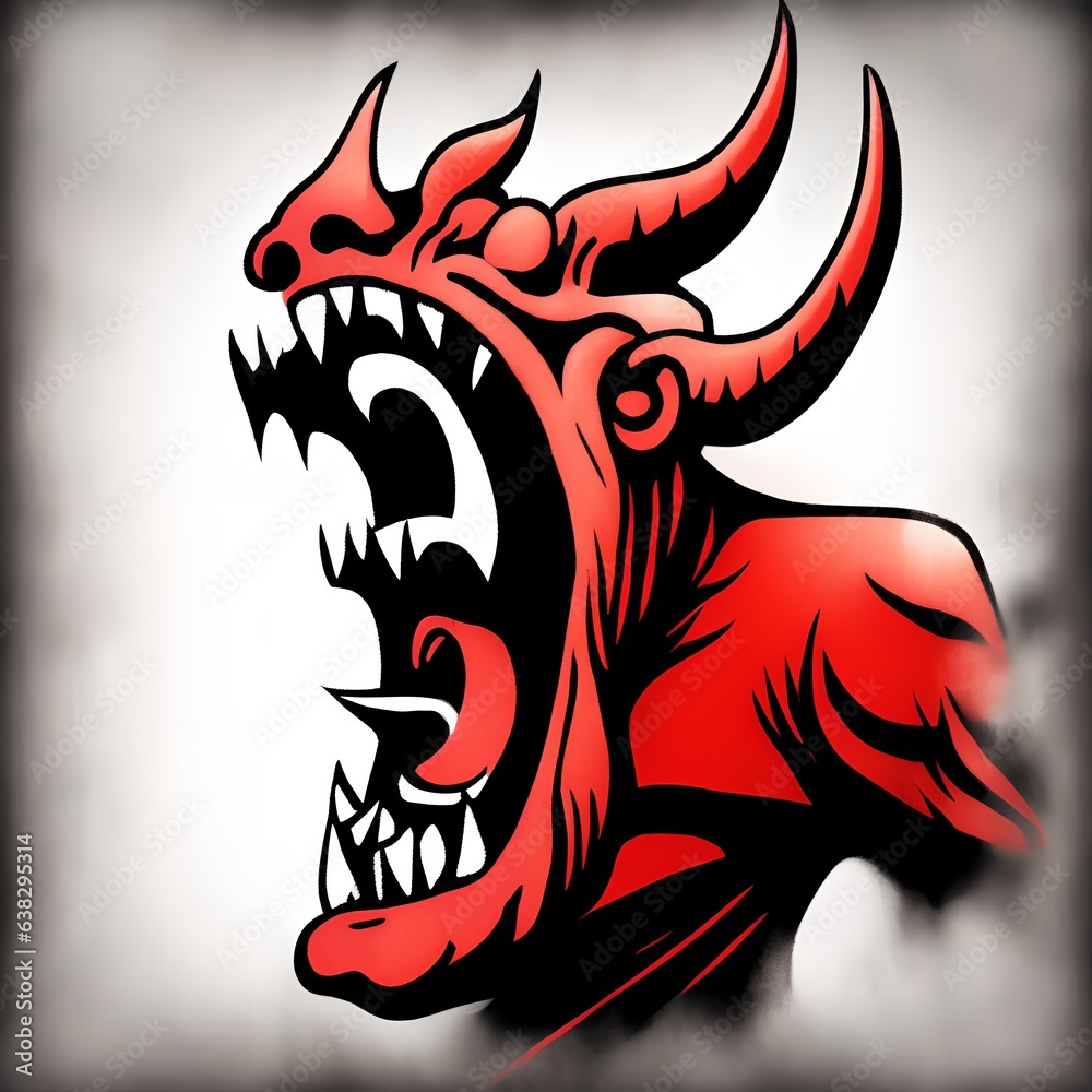 Fototapeta premium Screaming Devil, Generative AI Illustration