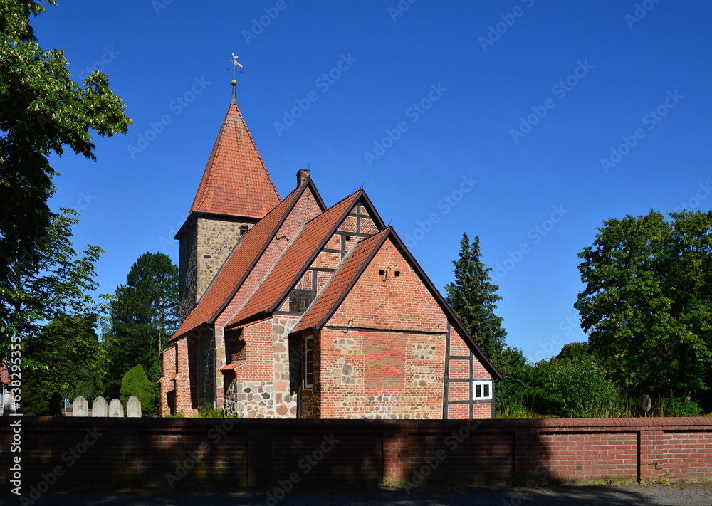 Historical Church in the Village Kirchwalsede, Lower Saxony