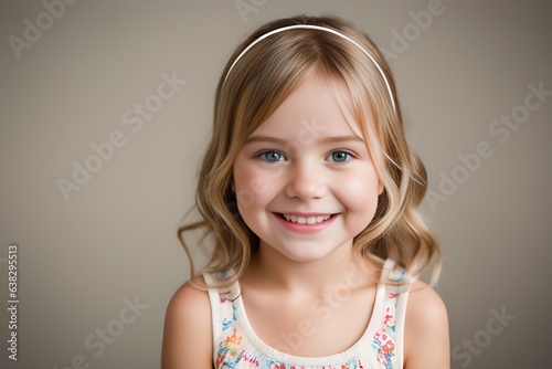 Young Blonde Girl with a Joyful and Cheerful Smiling Expression