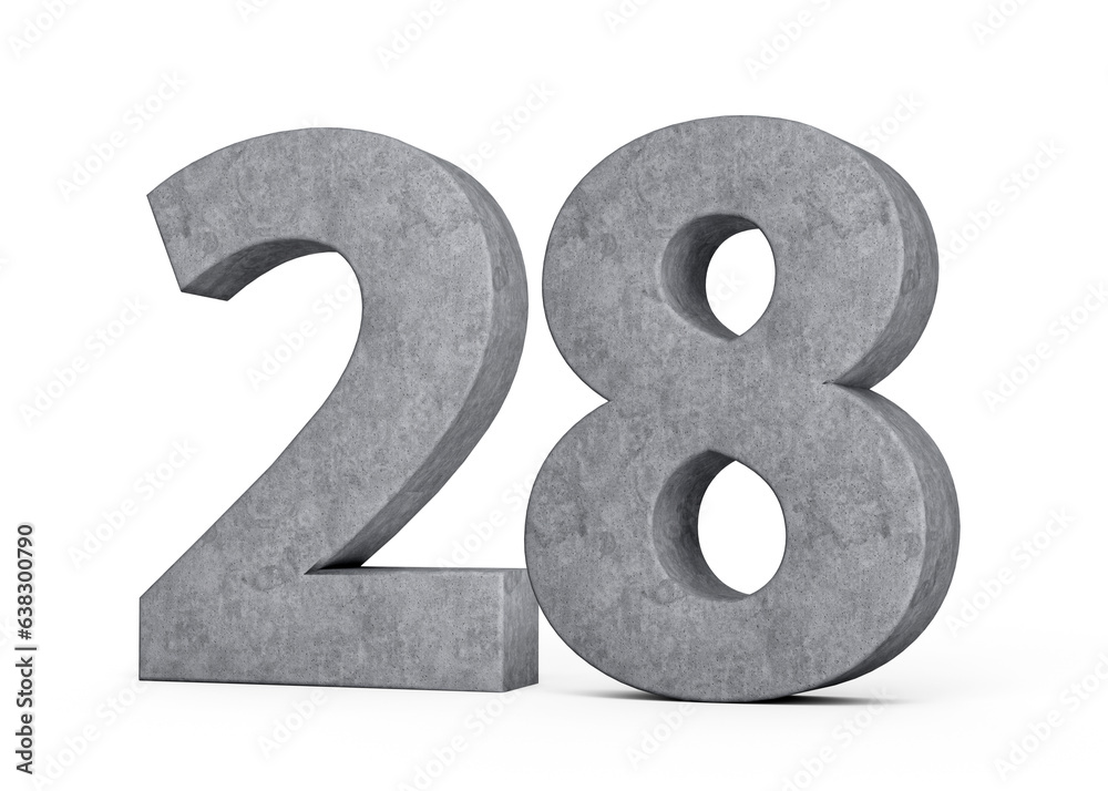 3d Concrete Number twenty eight 28 Digit Made Of Grey Concrete Stone On White Background 3d Illustration 3d Concrete Number twenty eight 28 Digit Made Of Grey Concrete Stone On White Background 3d Illustration