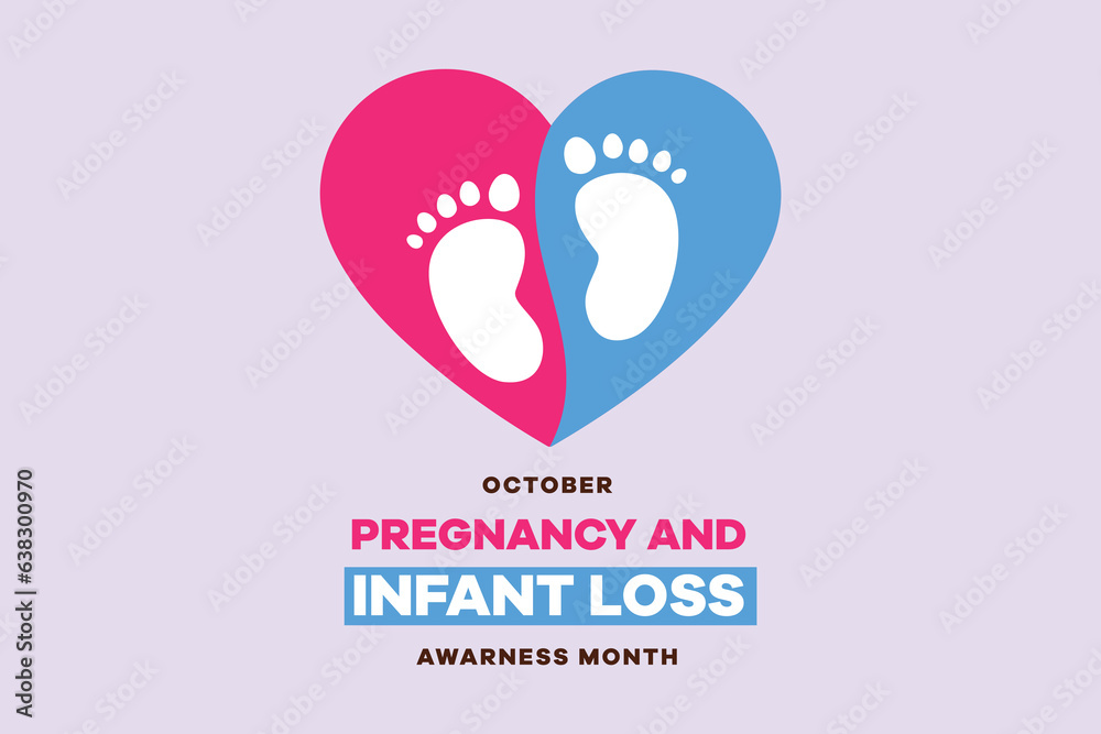 Pregnancy and infant loss awareness month concept. Colored flat vector illustration isolated. 