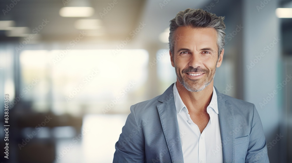 Mature businessman. A middle-aged elder company manager, a successful professional executive investor, smiles at the camera. Mature businessman. A middle-aged elder company manager, a successful professional executive investor, smiles at the camera.