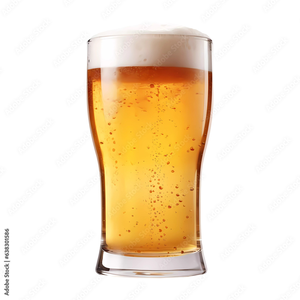 Glass of beer on transparent background. Generative ai design concept. Glass of beer on transparent background. Generative ai design concept.