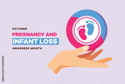 Pregnancy and infant loss awareness month concept. Colored flat vector illustration isolated. 