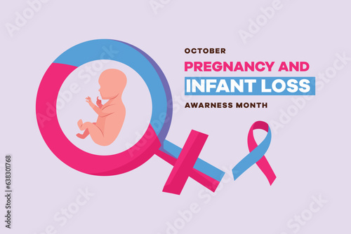 Pregnancy and infant loss awareness month concept. Colored flat vector illustration isolated. 