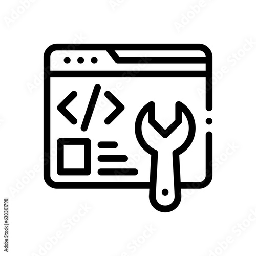 software development line icon