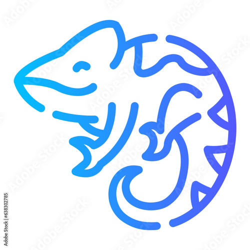 chameleon Line Gradient Icon