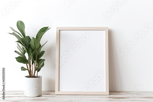 Frame mock-up in minimal interior design minimal art concept