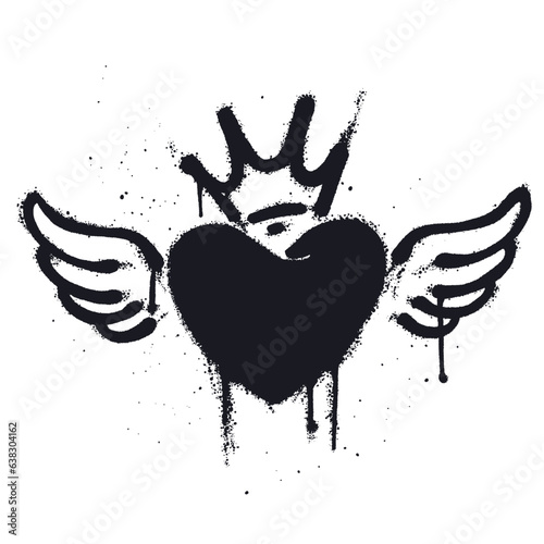 Graffiti spray paint Symbol Love Isolated Vector