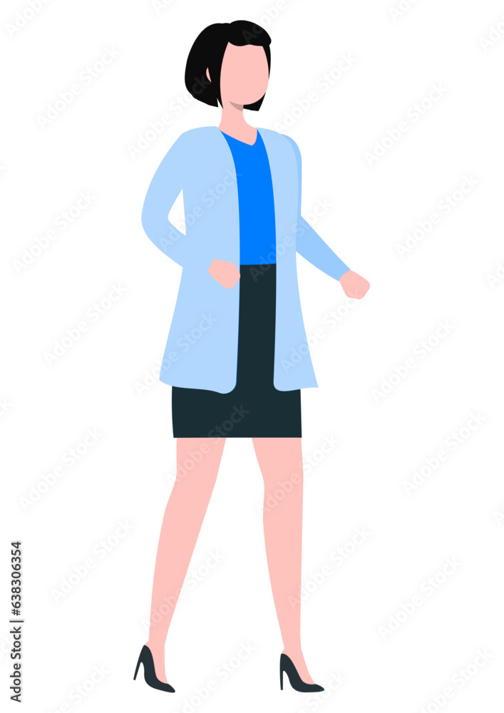 Flat illustration of female doctor.
