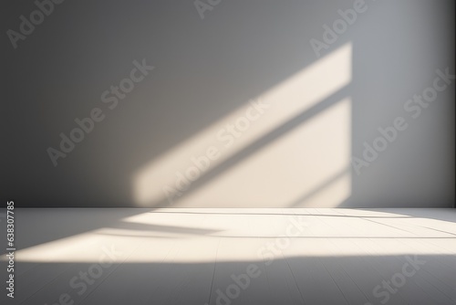 shadow from window on white wall background for display products
