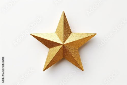 Golden glitter star isolated on white background