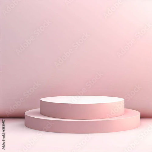 Background Valentine 3D pink rendering with podium and minimal pink scene, minimal abstract background 3D render abstract shape pink love pastel color. Stage 3D render for the produc in Generative AI 