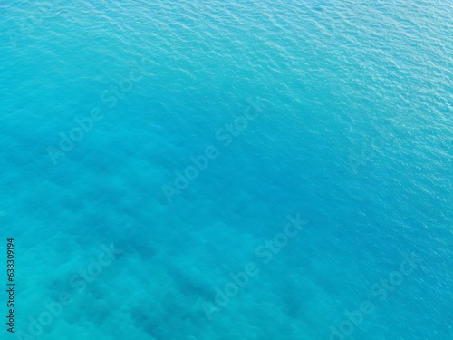 Top view of blue frothy sea surface, Shot in the open sea from above