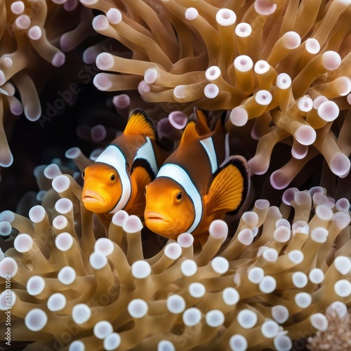 Two anemone clown fish reminding us why we all love to 'find Nemo', Generative AI