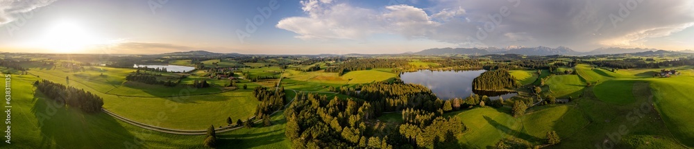 Allgäu, Ostallgäu, Drohnenpanorama, Sommer, Panorama, Wandbild