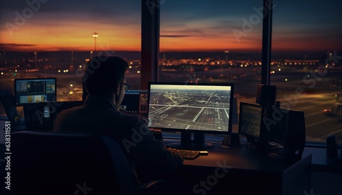 a man working in a control tower