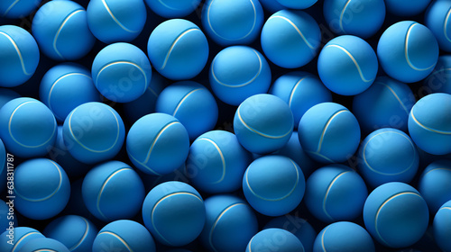 Pattern of new blue tennis balls