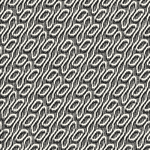 Monochrome Distressed Knit Textured Ornate Pattern