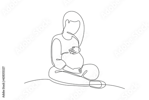 Continuous one line drawing Pregnancy and infant loss awareness month concept. Doodle vector illustration.