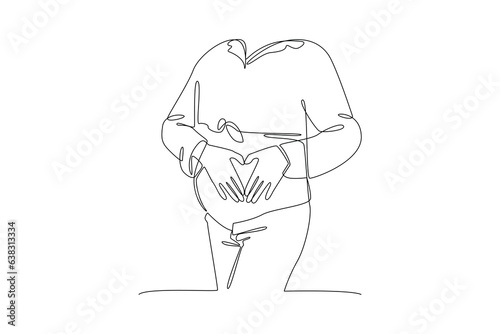 Continuous one line drawing Pregnancy and infant loss awareness month concept. Doodle vector illustration.