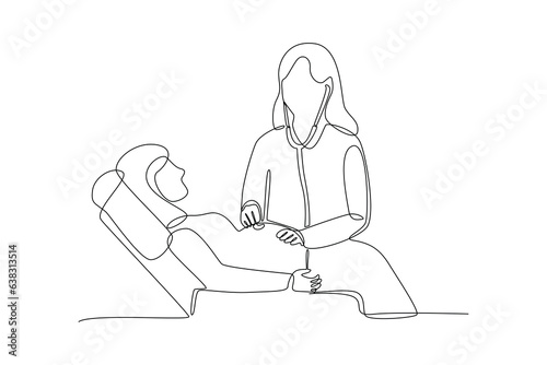 Continuous one line drawing Pregnancy and infant loss awareness month concept. Doodle vector illustration.