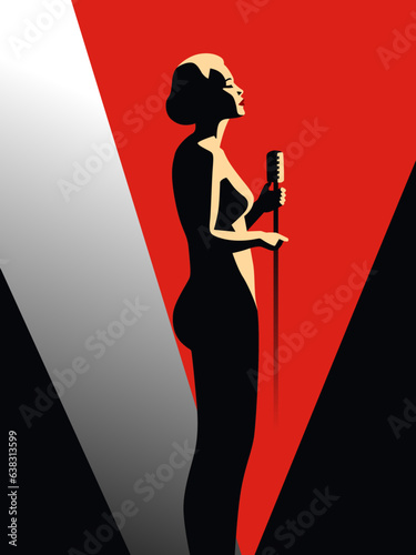 beautiful woman, minimalist screenprint poster, mid century modernism style, high contrast, negative space, vector art editable art. 18x24