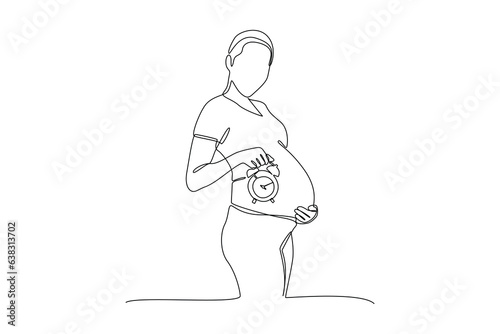 Continuous one line drawing Pregnancy and infant loss awareness month concept. Doodle vector illustration.