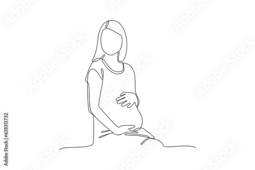 Continuous one line drawing Pregnancy and infant loss awareness month concept. Doodle vector illustration.