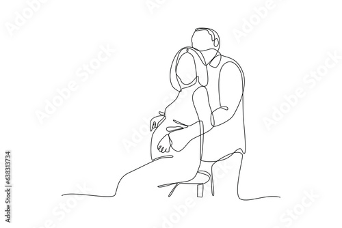Continuous one line drawing Pregnancy and infant loss awareness month concept. Doodle vector illustration.