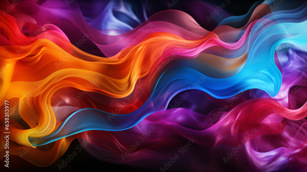 modern multicolor fluid structure, abstract wave pattern