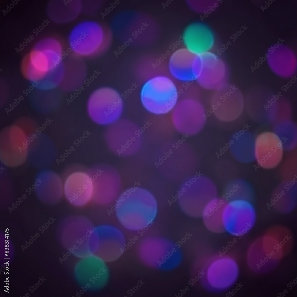 Iridescent purple bokeh motion in darkness. Magical gleaming flares abstract blur background. AI