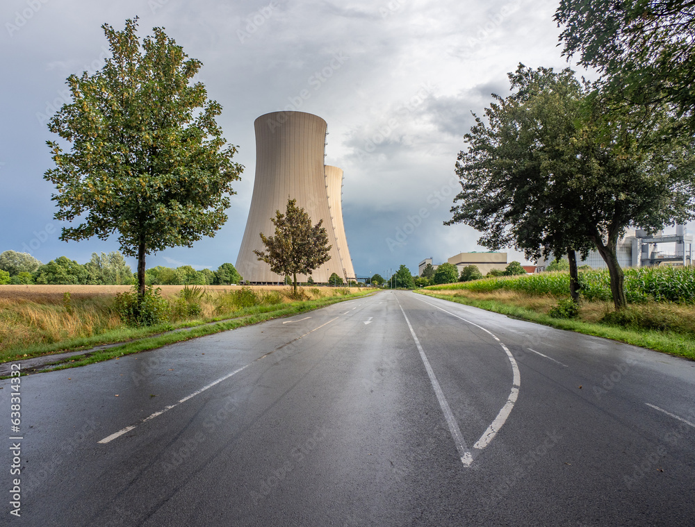 Green landscape and nuclear power plant. Green landscape and nuclear power plant.