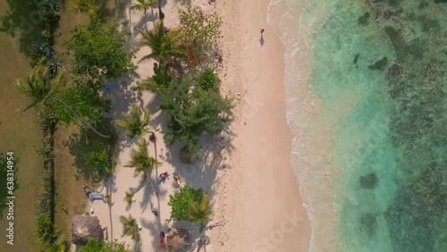 Wallpaper Mural Vertical format of La Playita beach at Las Galeras in Samana peninsula, Dominican Republic. Aerial drone view Torontodigital.ca