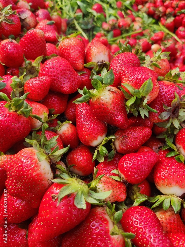 strawberries in a market strawberries in a market