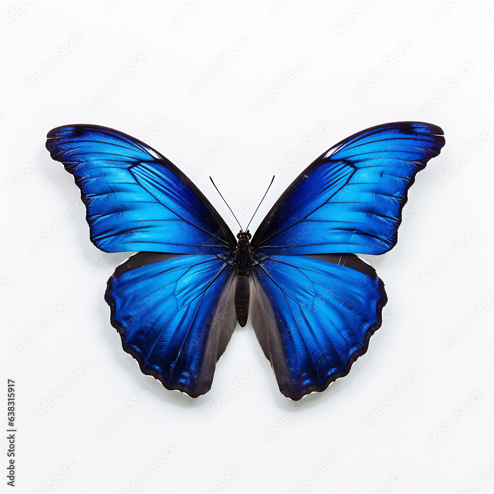 Blue exotic butterfly. 3D illustration digital art design, generative AI Blue exotic butterfly. 3D illustration digital art design, generative AI