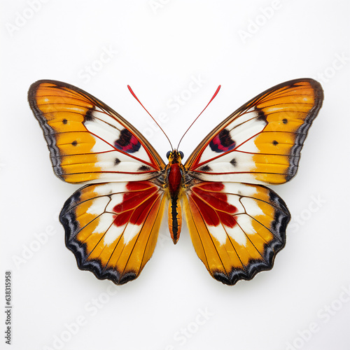 Exotic butterfly on white background. 3D illustration digital art design, generative AI