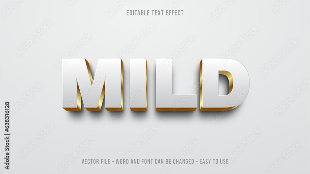 White and gold editable text effect, luxury text style