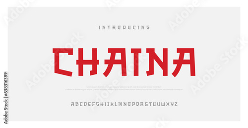 Print op canvas Chaina modern style alphabet font typeface