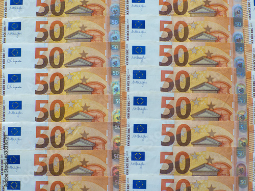 Background of the fifty euros banknotes