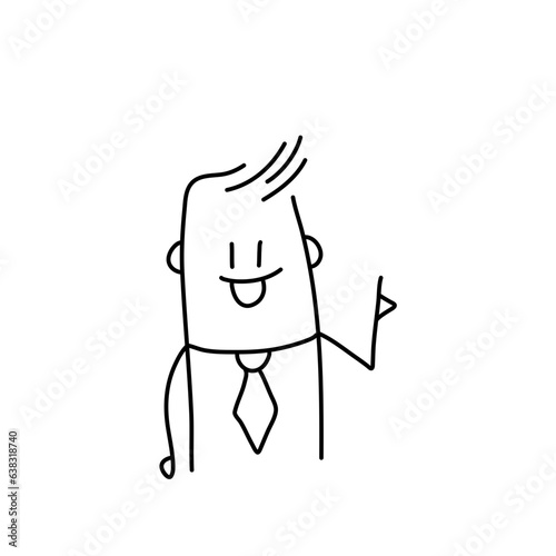 Stick figure. emotions of people, surprised, ashamed, satisfied, joyful. Doodle style. Vector illustration.