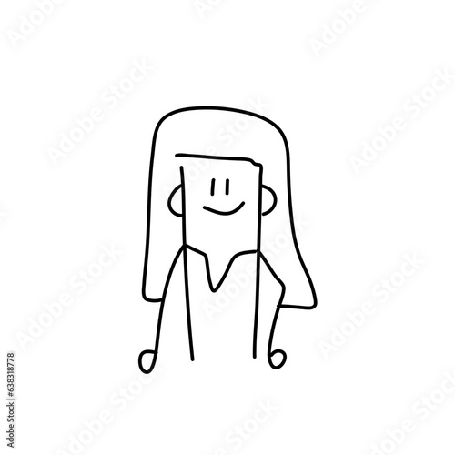 Stick figure. emotions of people, surprised, ashamed, satisfied, joyful. Doodle style. Vector illustration.