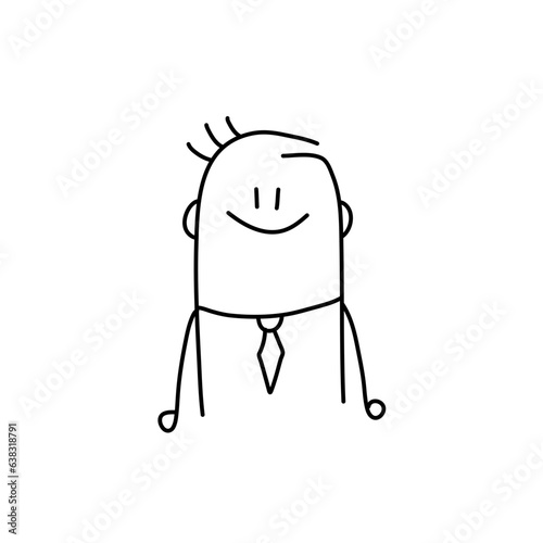 Stick figure. emotions of people, surprised, ashamed, satisfied, joyful. Doodle style. Vector illustration.