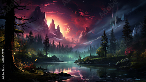 Beautiful aurora background