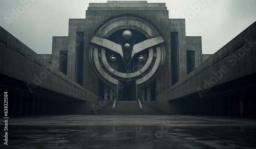 A Modern Totalitarian Building Backdrop