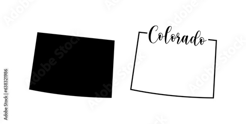 Coloroado state map svg cut file. Isolated vector illustration.